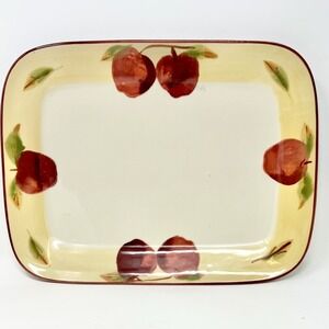 Hartstone Apple Rectangle Platter Handpainted Stoneware USA Farmhouse Fruit Tray